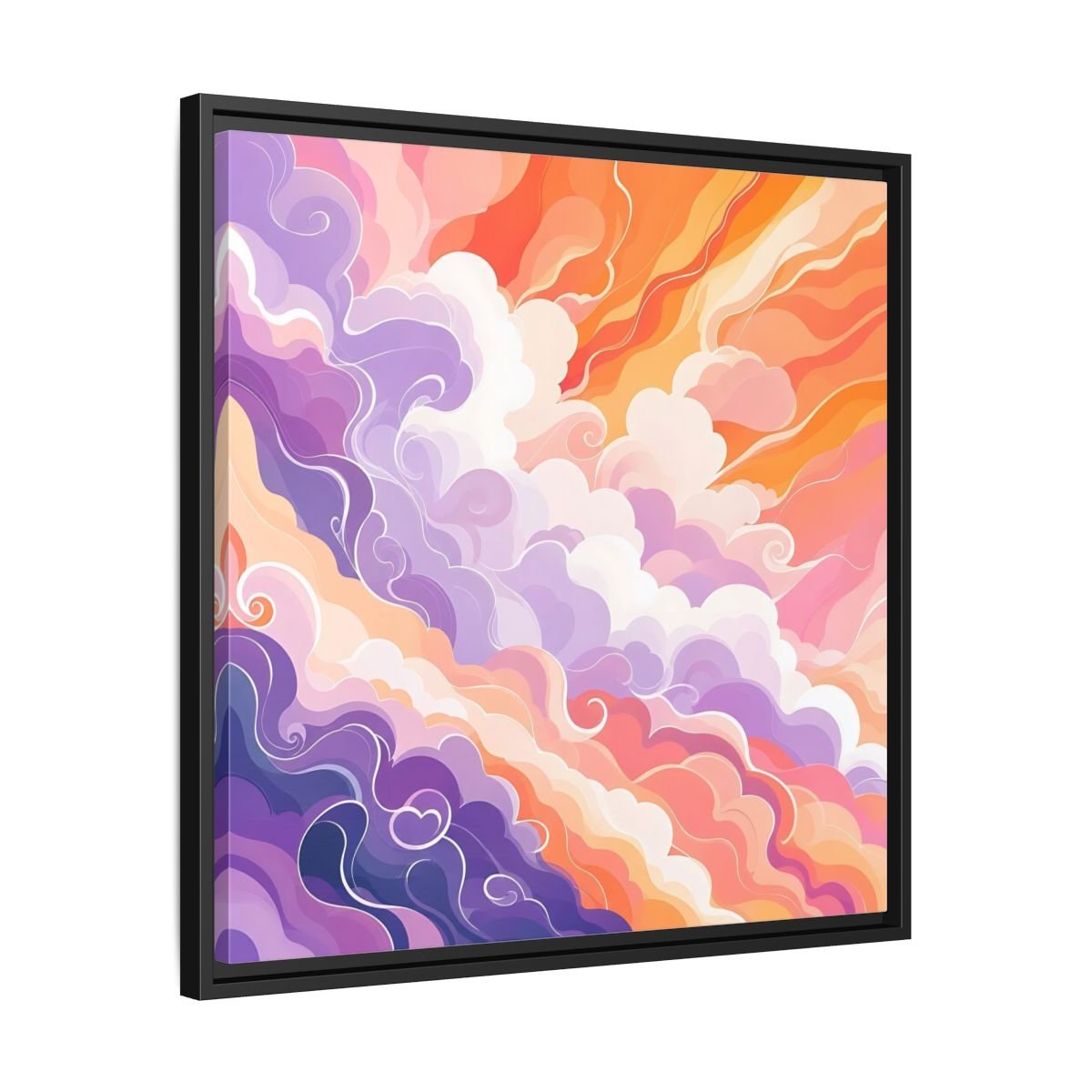 Abstract Clouds Colorful Framed Canvas Print – Living Room, Above Couch - YesArtYes