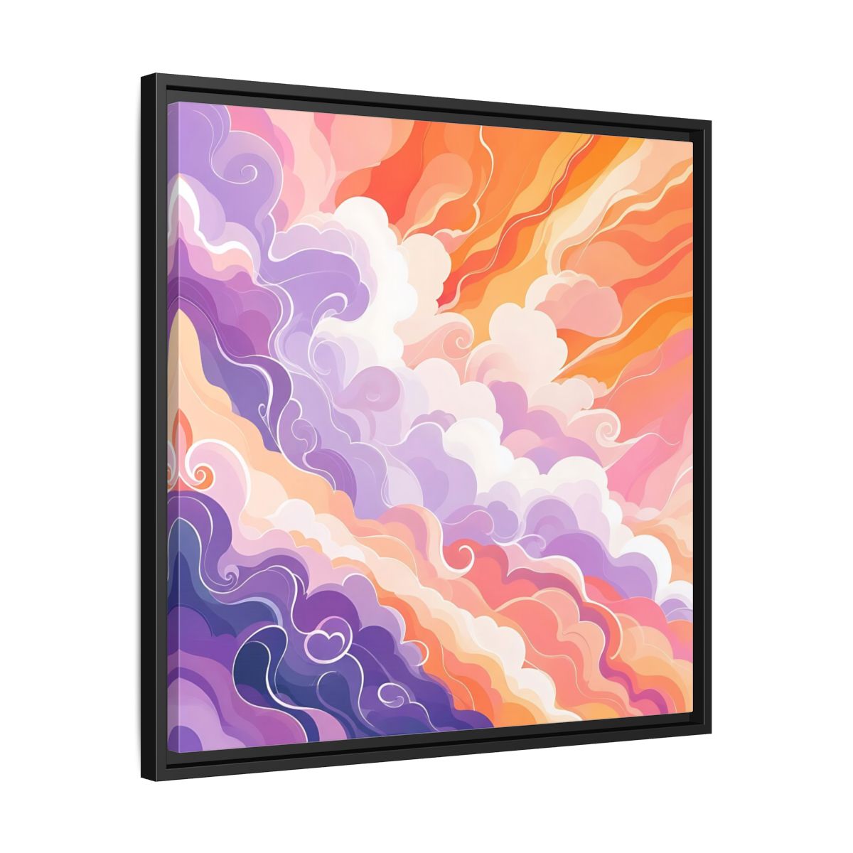 Side Mockup 31. Abstract Clouds Colorful Abstract Clouds shown as framed canvas print