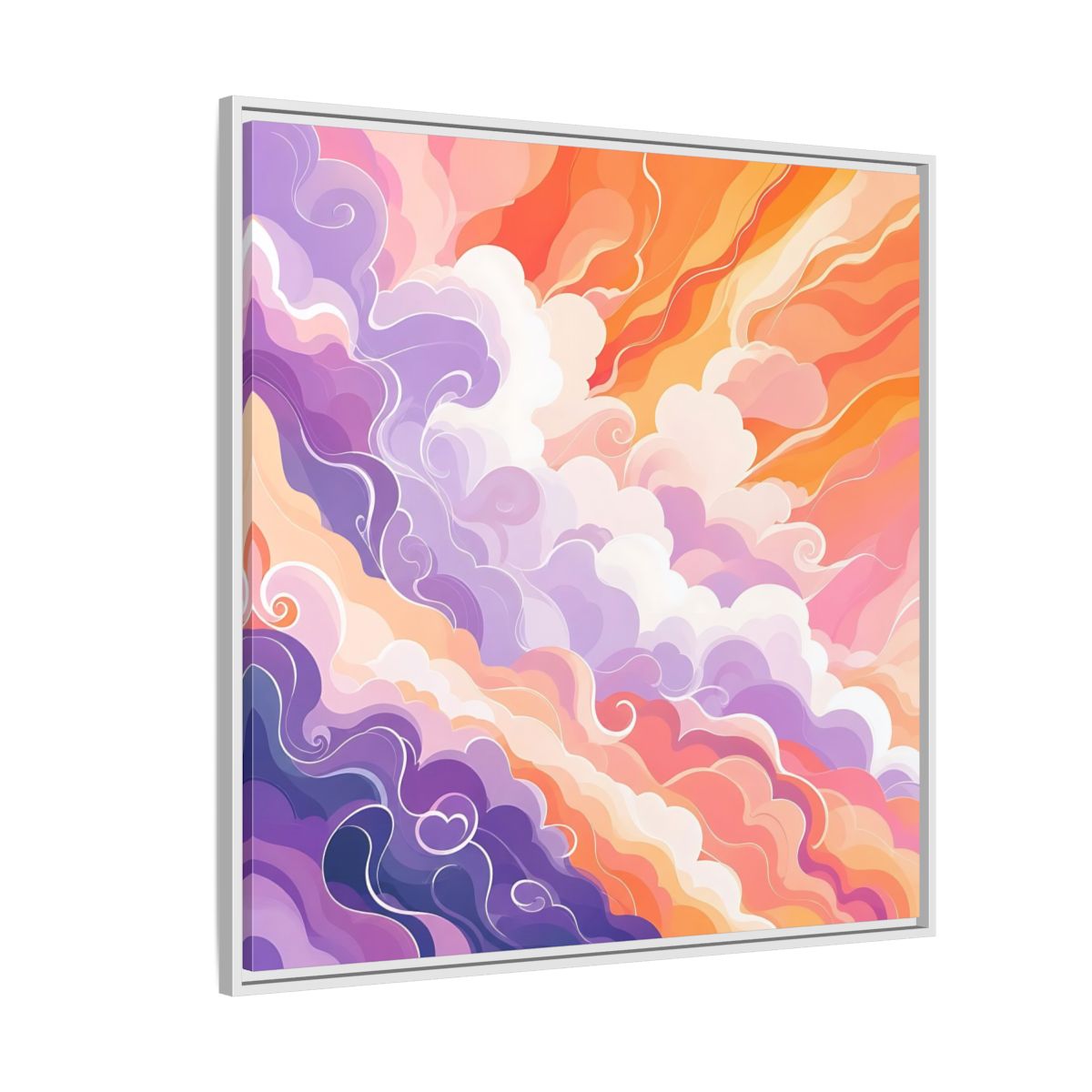 Side Mockup 4. Abstract Clouds Colorful Abstract Clouds shown as framed canvas print