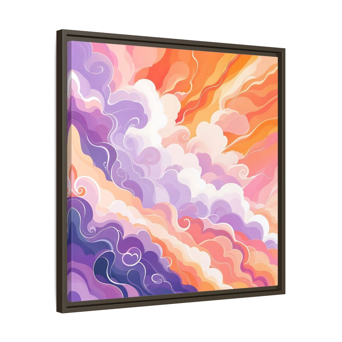 Side Mockup 27. Abstract Clouds Colorful Abstract Clouds shown as framed canvas print