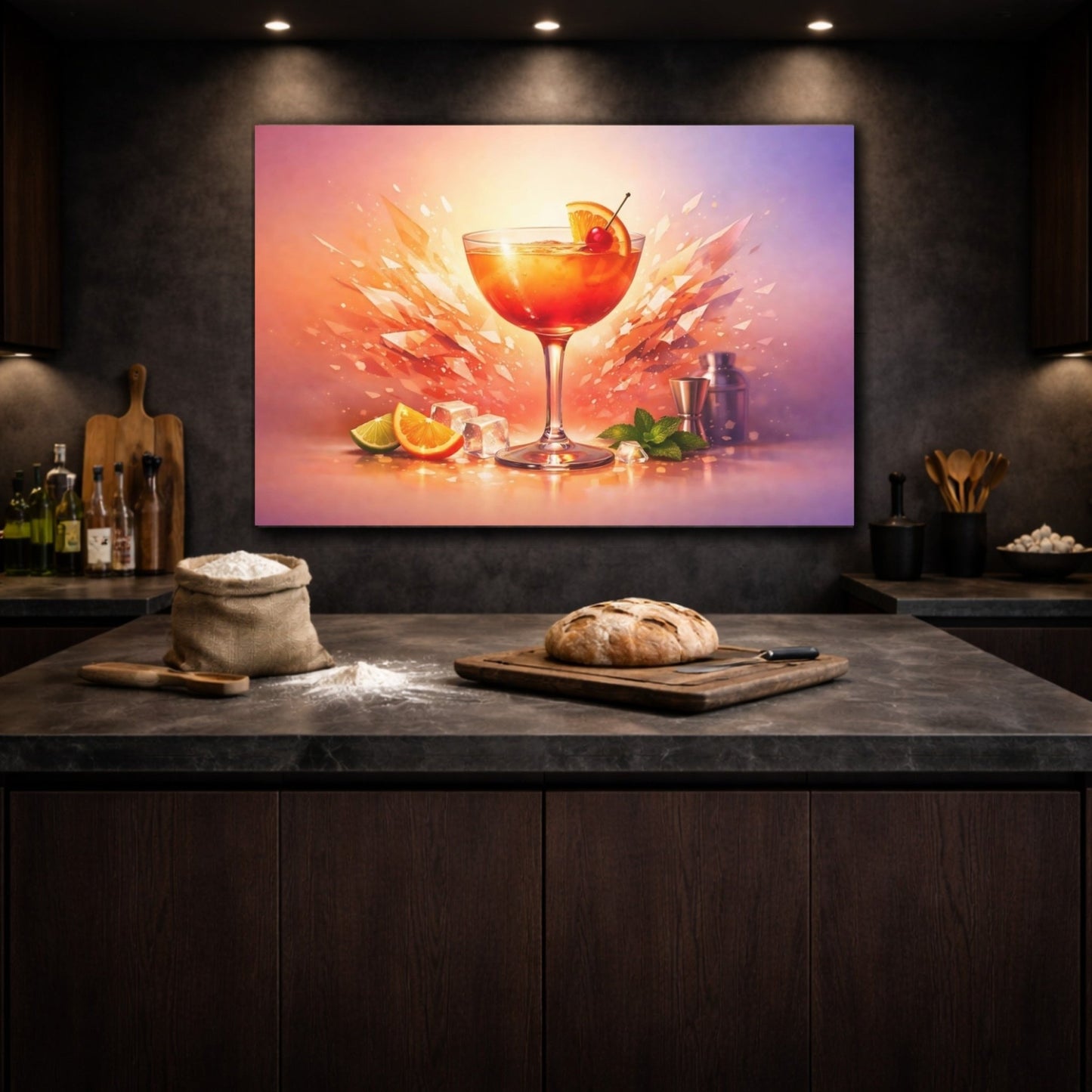 Abstract Cocktail Orange - Canvas Wall Art Print - YesArtYes