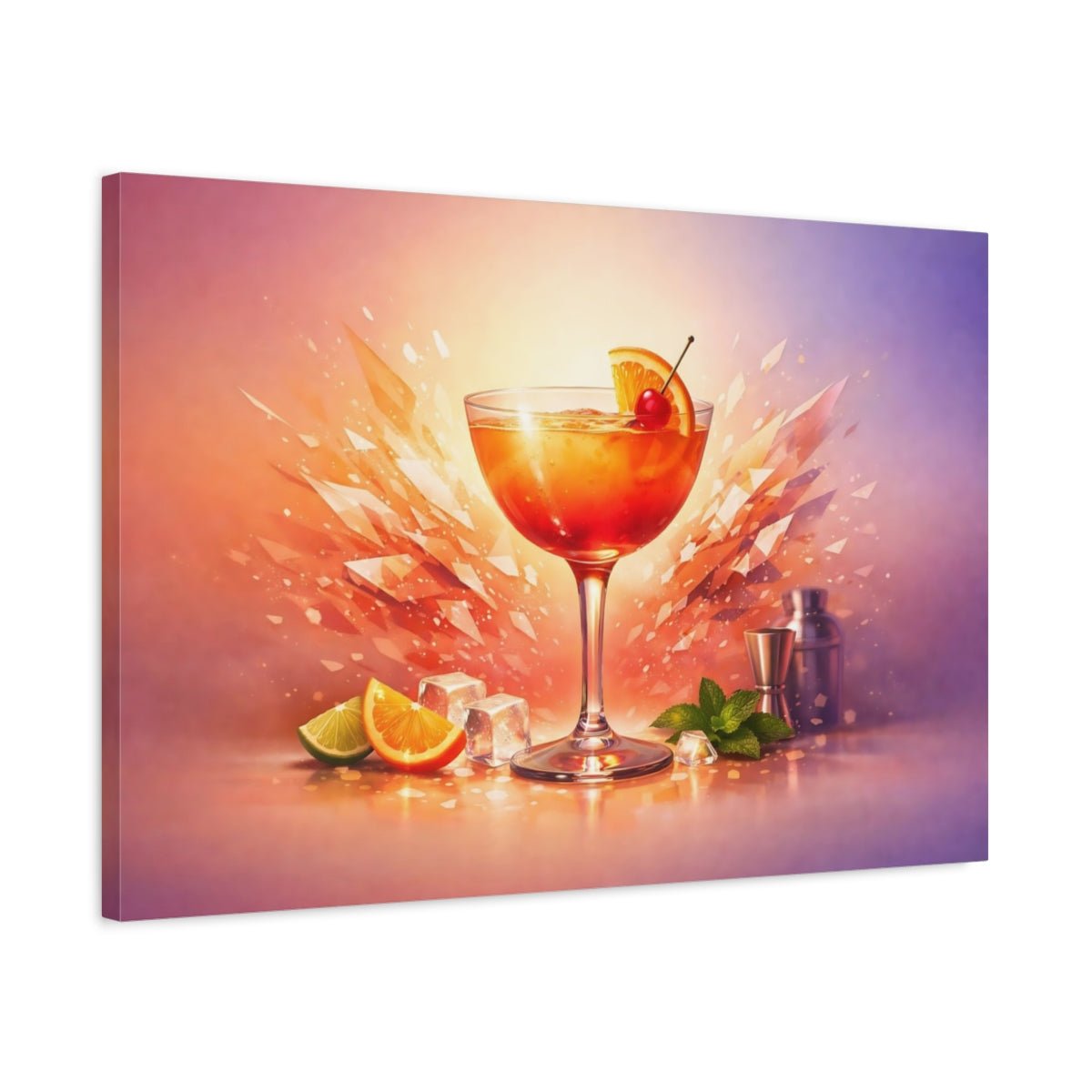 Abstract Cocktail Orange - Canvas Wall Art Print - YesArtYes