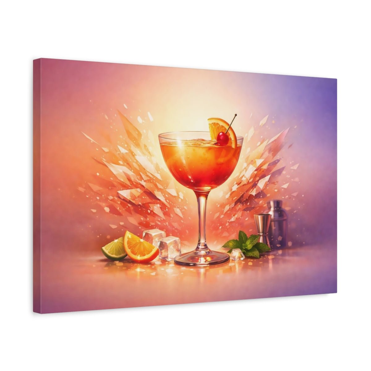 Abstract Cocktail Orange - Canvas Wall Art Print - YesArtYes