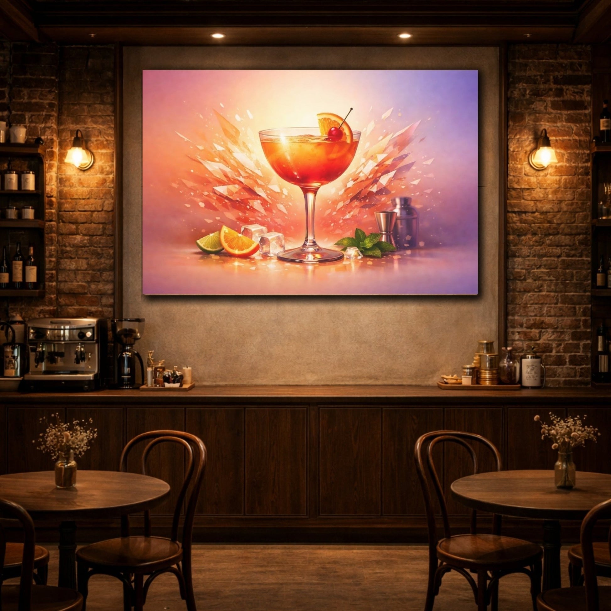 Abstract Cocktail Orange - Canvas Wall Art Print - YesArtYes