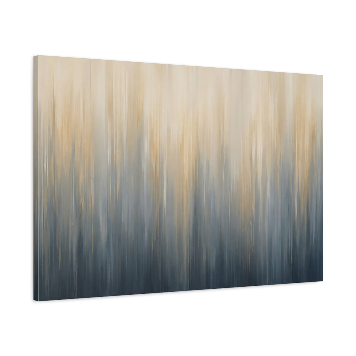 Main Mockup. Abstract Color Blend Blue And Gold Abstract shown as stretched canvas wall art