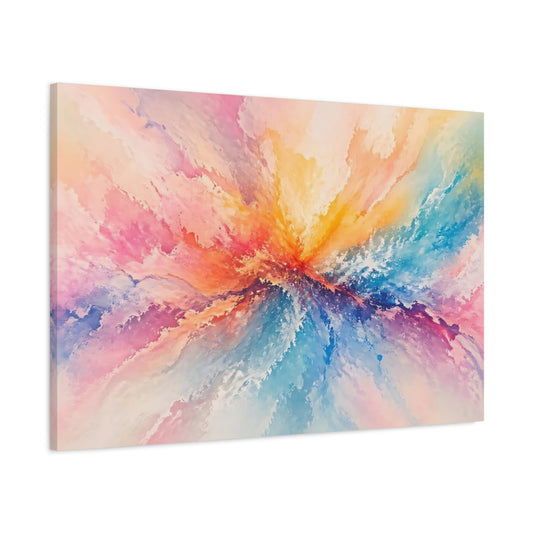 Main Mockup. Abstract Color Burst Colorful Abstract shown as stretched canvas wall art
