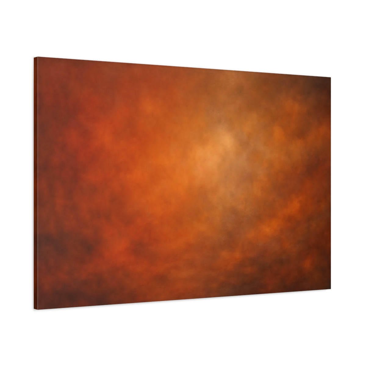 Main Mockup. Abstract Color Gradient Orange And Brown shown as stretched canvas wall art
