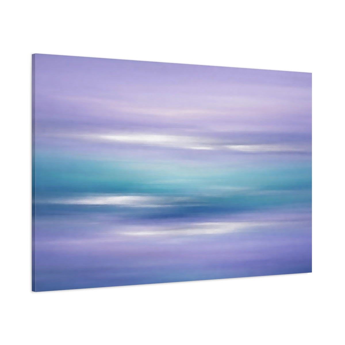 Main Mockup. Abstract Color Gradient Purple And Teal shown as stretched canvas wall art
