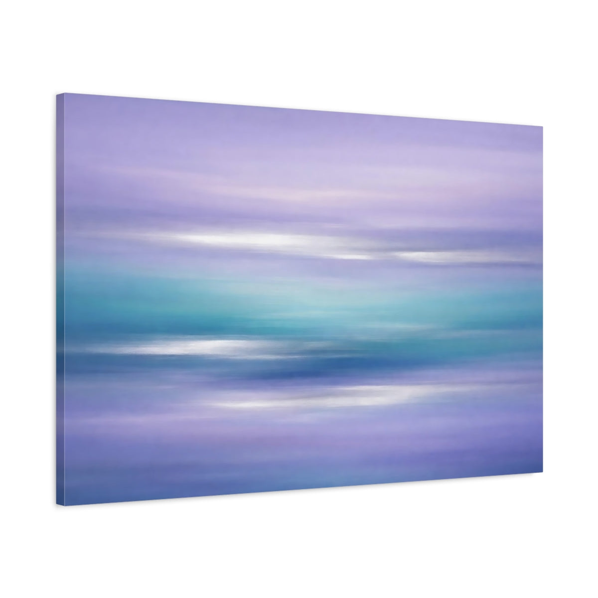 Side Mockup 1. Abstract Color Gradient Purple And Teal shown as stretched canvas wall art