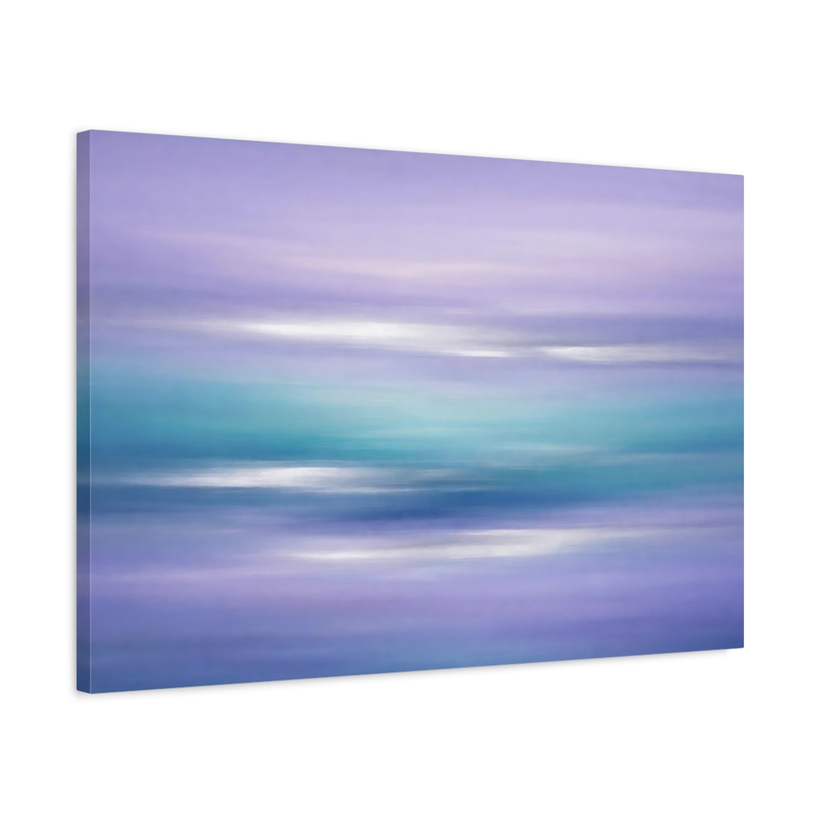 Side Mockup 2. Abstract Color Gradient Purple And Teal shown as stretched canvas wall art