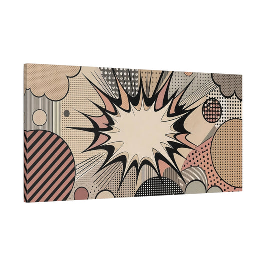Main Mockup. Abstract Comic Burst Pop Art Abstract shown as stretched canvas wall art