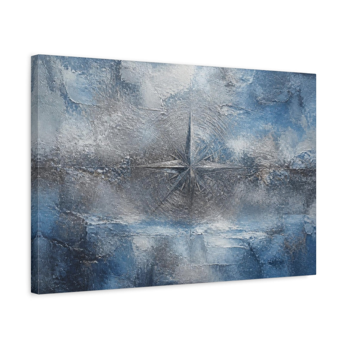 Side Mockup 3. Abstract Compass Rose shown as canvas print