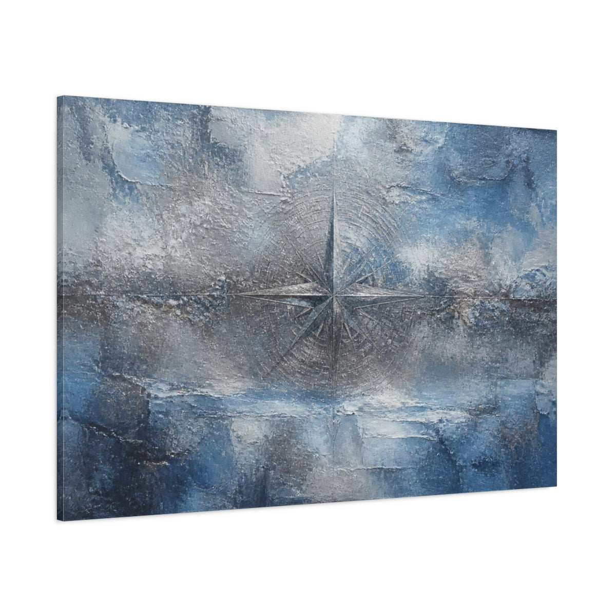 Side Mockup 1. Abstract Compass Rose shown as canvas print