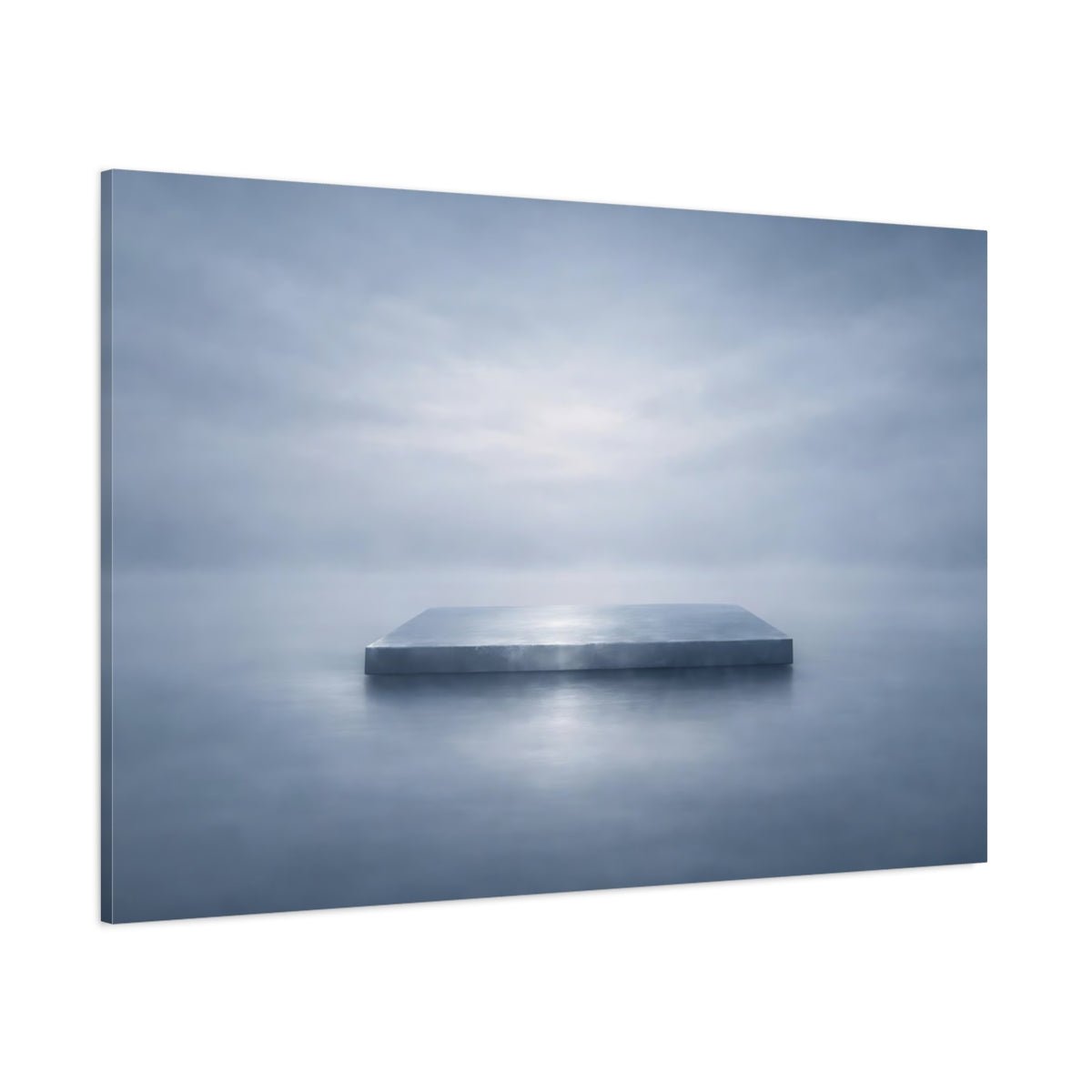 Abstract Concrete Slab Misty Blue - Canvas Wall Art Print - YesArtYes