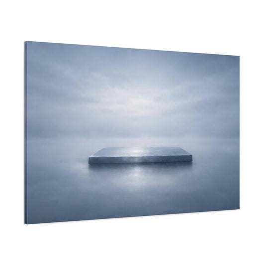 Abstract Concrete Slab Misty Blue - Canvas Wall Art Print - YesArtYes