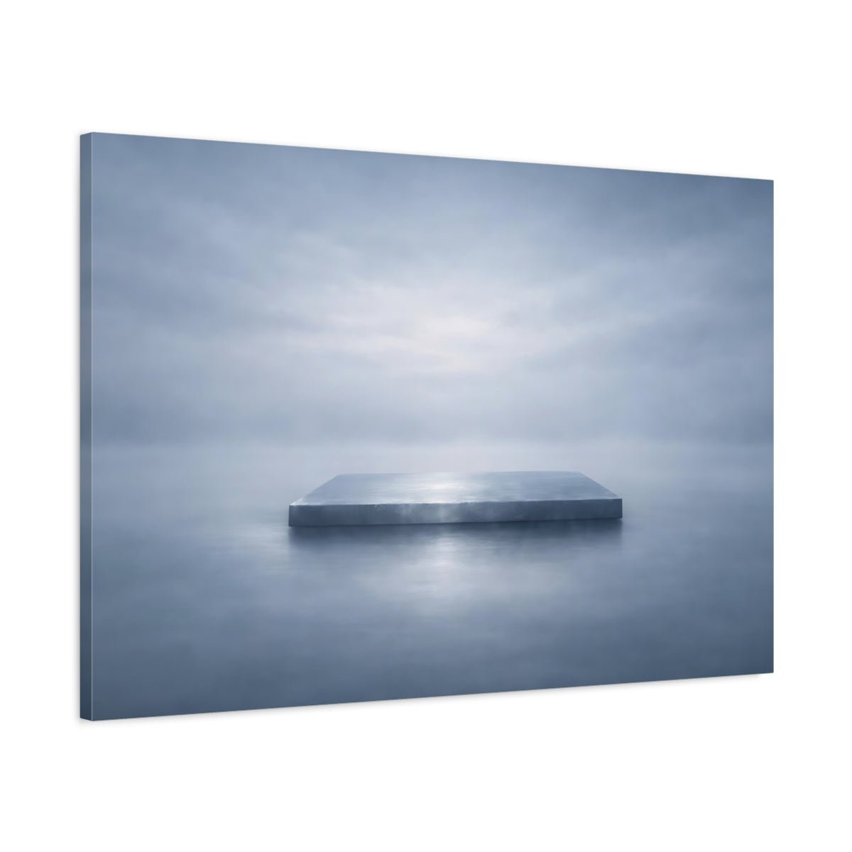 Abstract Concrete Slab Misty Blue - Canvas Wall Art Print - YesArtYes