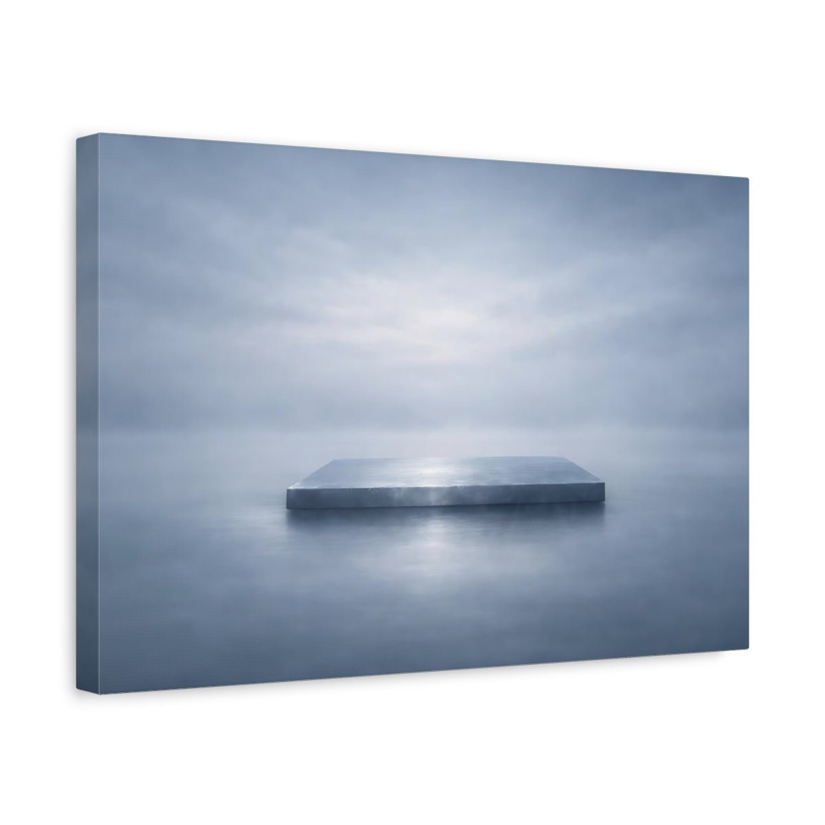Abstract Concrete Slab Misty Blue - Canvas Wall Art Print - YesArtYes