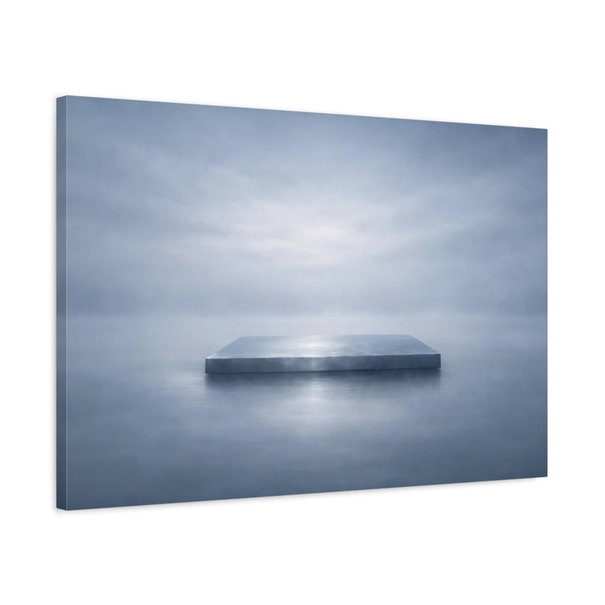 Abstract Concrete Slab Misty Blue - Canvas Wall Art Print - YesArtYes