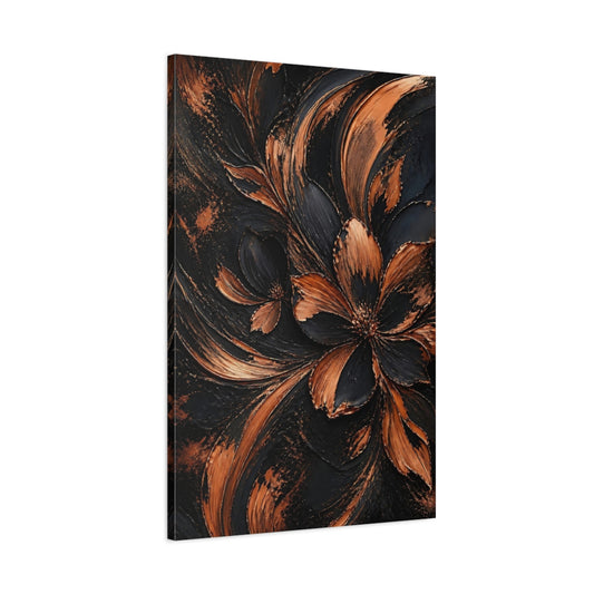 Main Mockup. Abstract Copper Flower shown as canvas print
