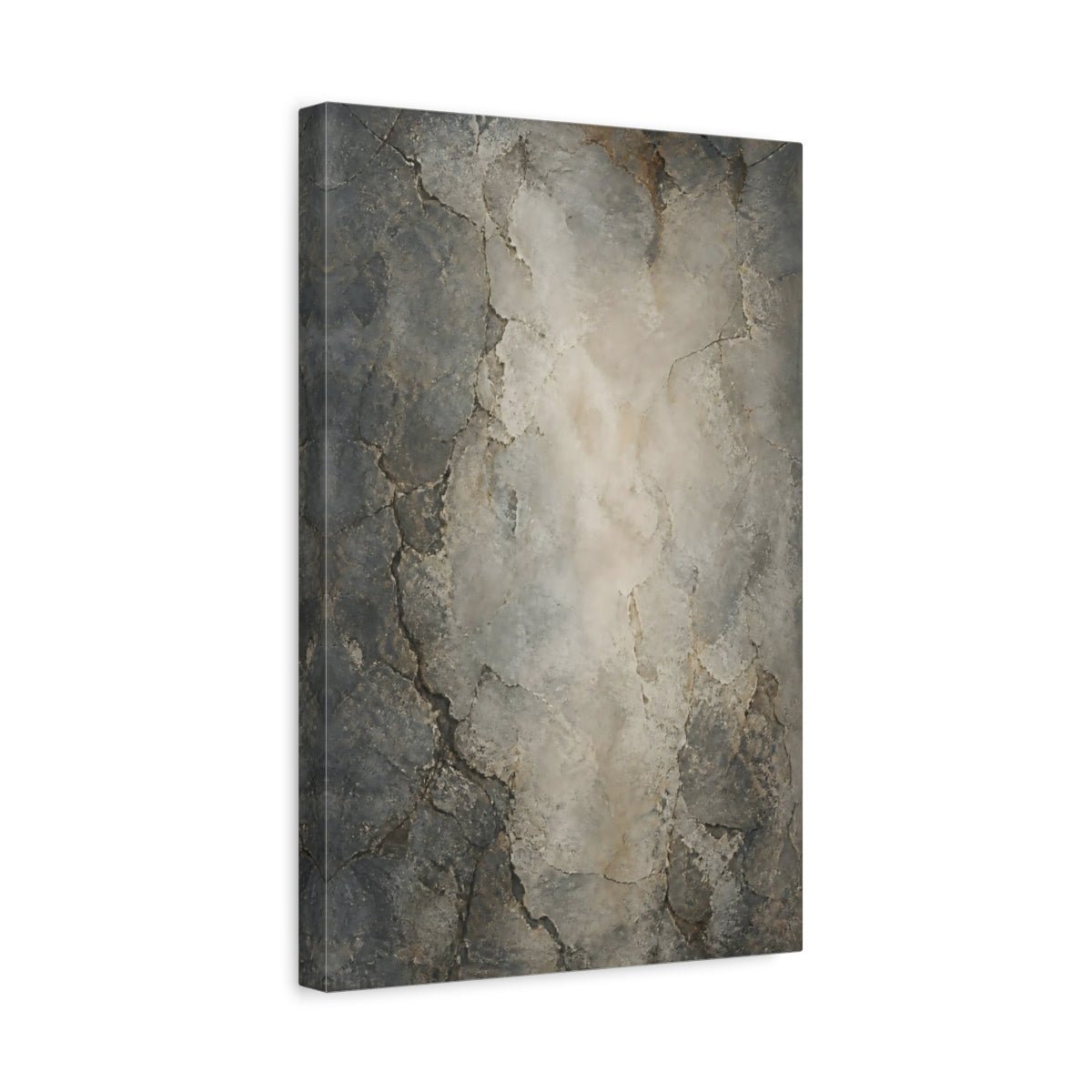 Abstract Cracked Texture Gray And Brown Canvas Wall Art Print – Living Room Decor, Above Console Table - YesArtYes
