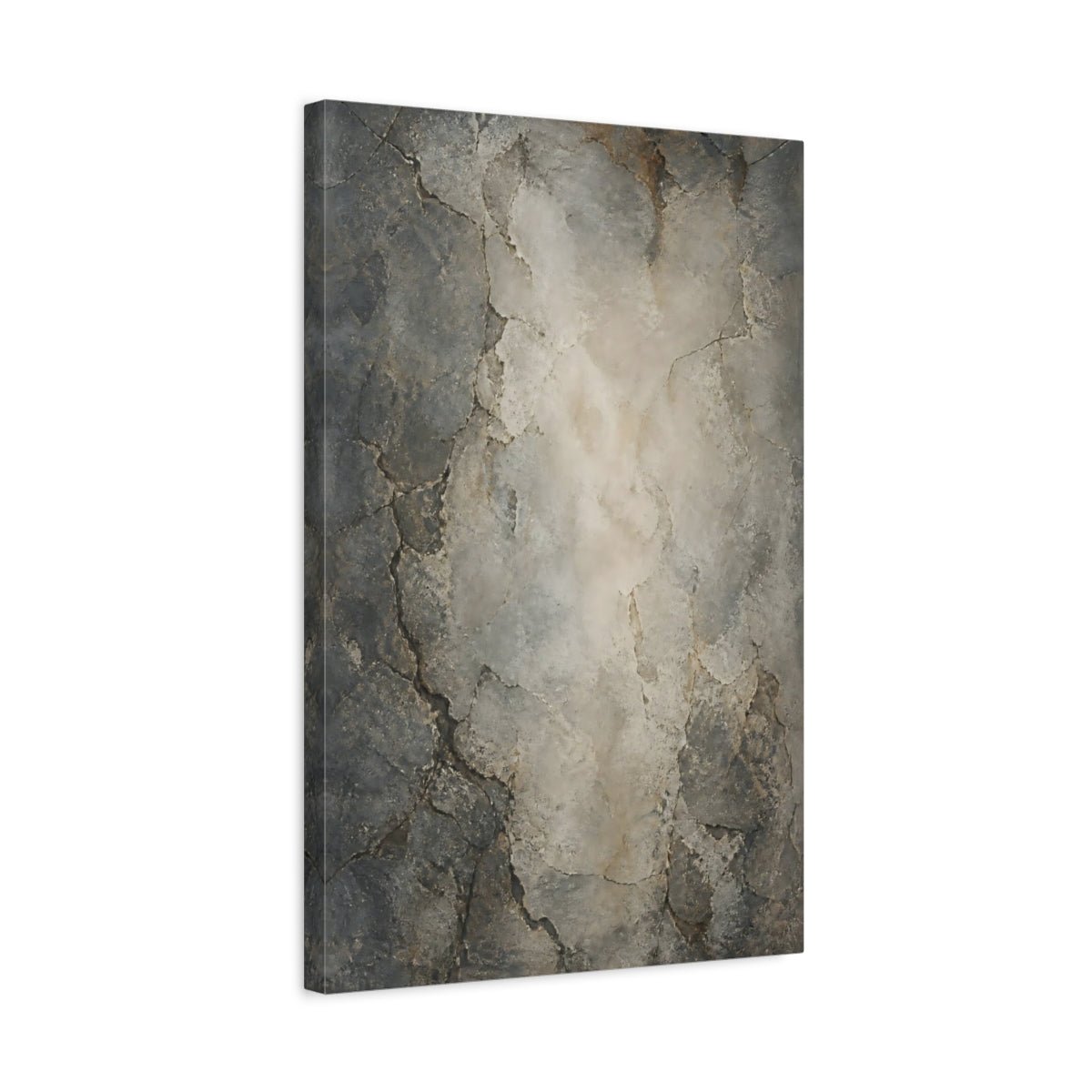 Abstract Cracked Texture Gray And Brown Canvas Wall Art Print – Living Room Decor, Above Console Table - YesArtYes