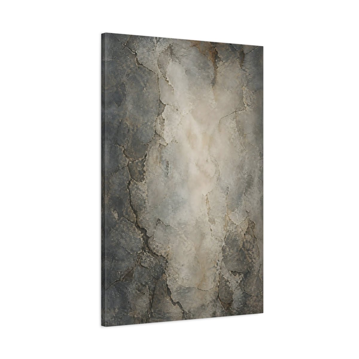 Abstract Cracked Texture Gray And Brown Canvas Wall Art Print – Living Room Decor, Above Console Table - YesArtYes