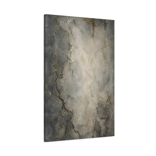 Abstract Cracked Texture Gray And Brown Canvas Wall Art Print – Living Room Decor, Above Console Table - YesArtYes