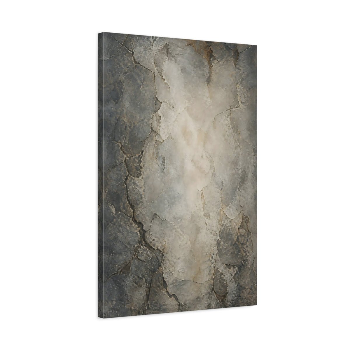 Abstract Cracked Texture Gray And Brown Canvas Wall Art Print – Living Room Decor, Above Console Table - YesArtYes