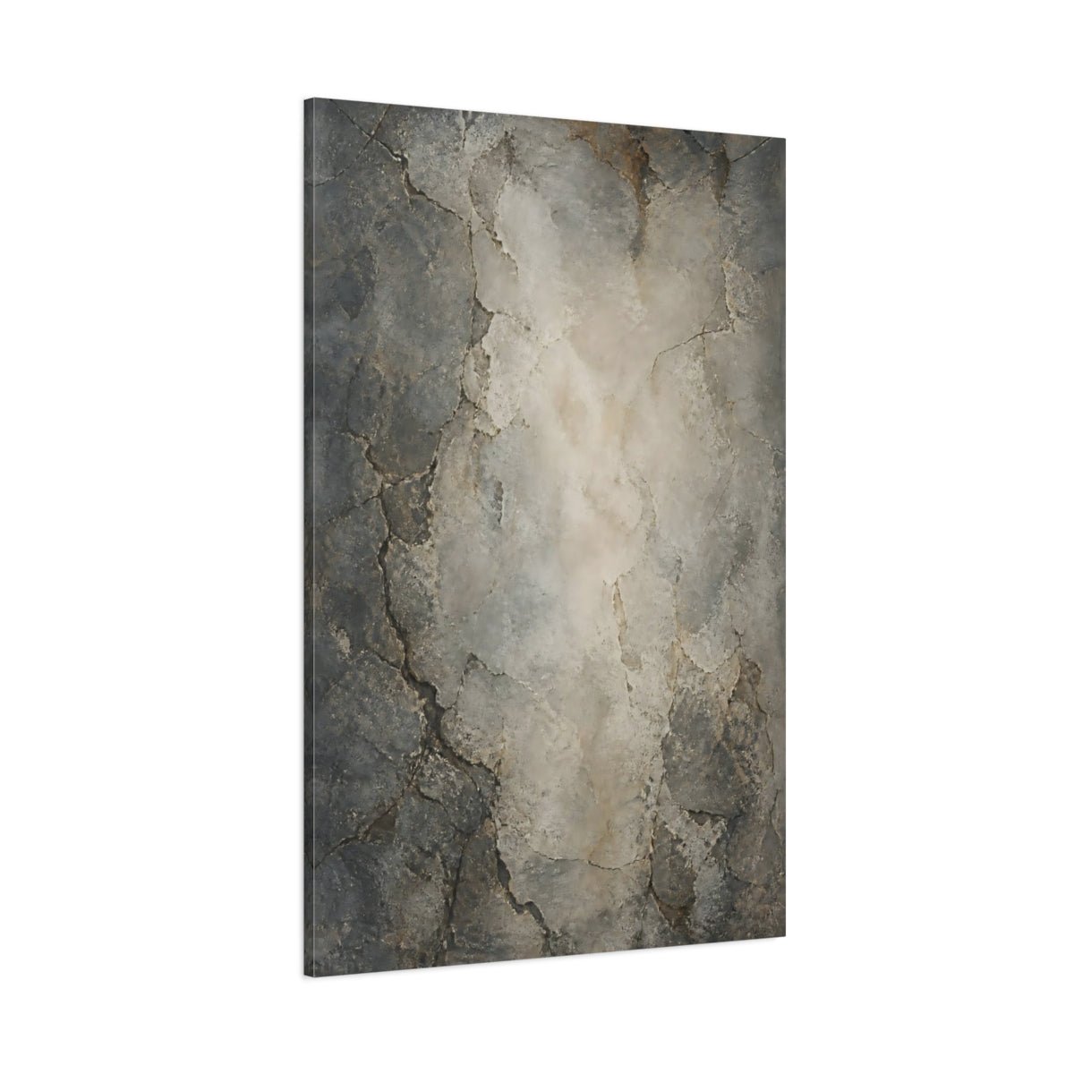 Abstract Cracked Texture Gray And Brown Canvas Wall Art Print – Living Room Decor, Above Console Table - YesArtYes