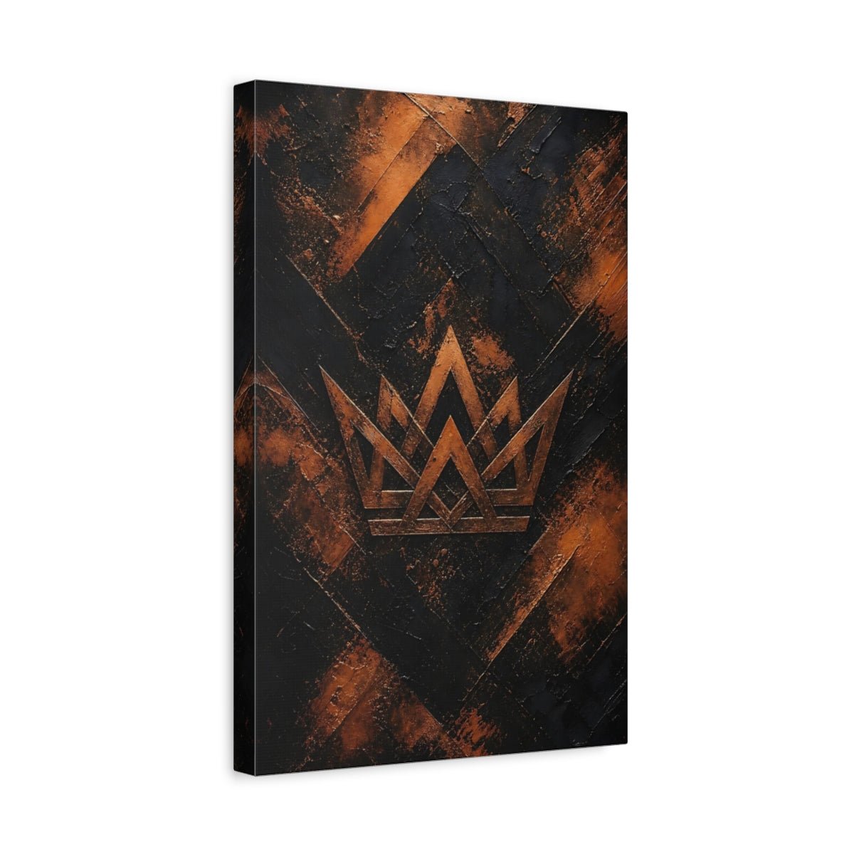 Abstract Crown Black And Copper Canvas Print – Living Room, Above Sofa - YesArtYes