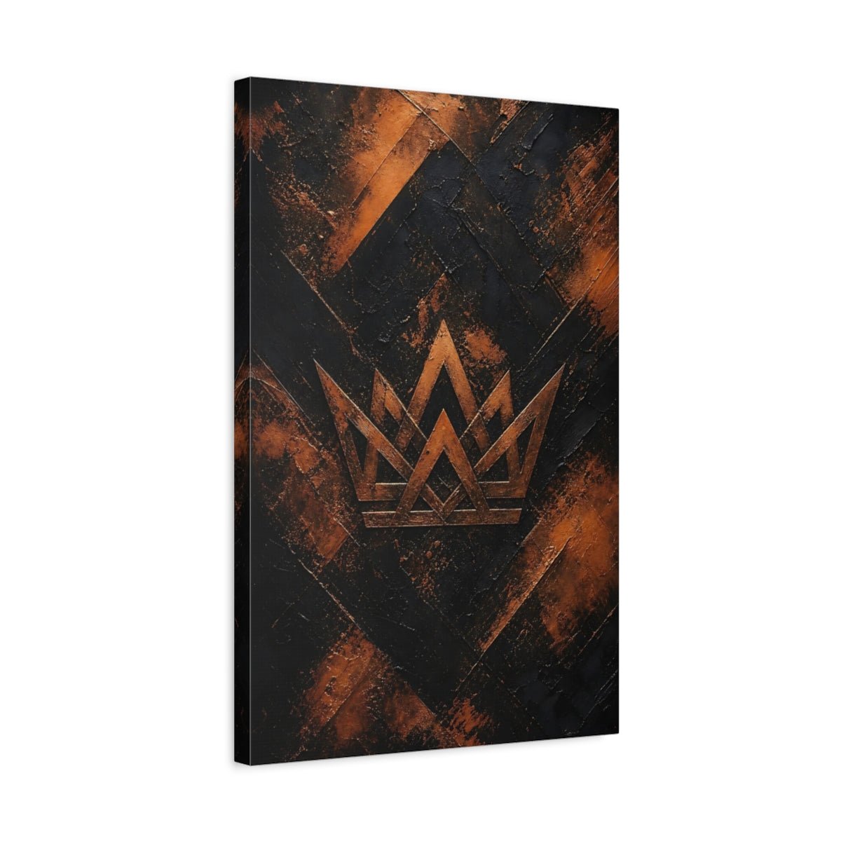 Abstract Crown Black And Copper Canvas Print – Living Room, Above Sofa - YesArtYes
