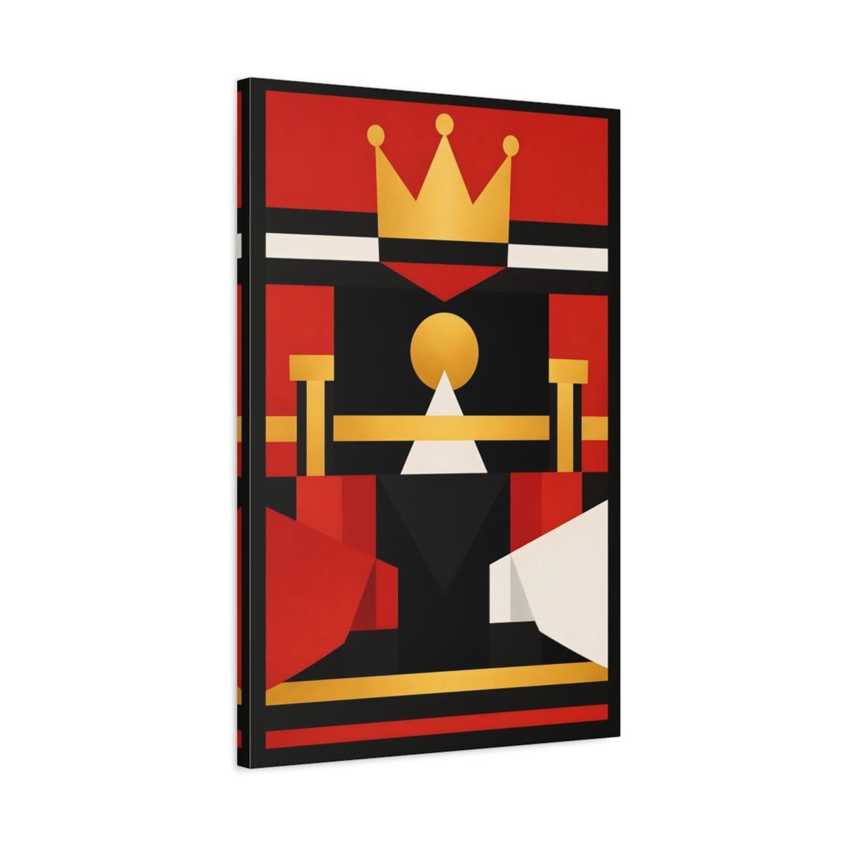 Abstract Crown Red Black - Canvas Wall Art Print - YesArtYes