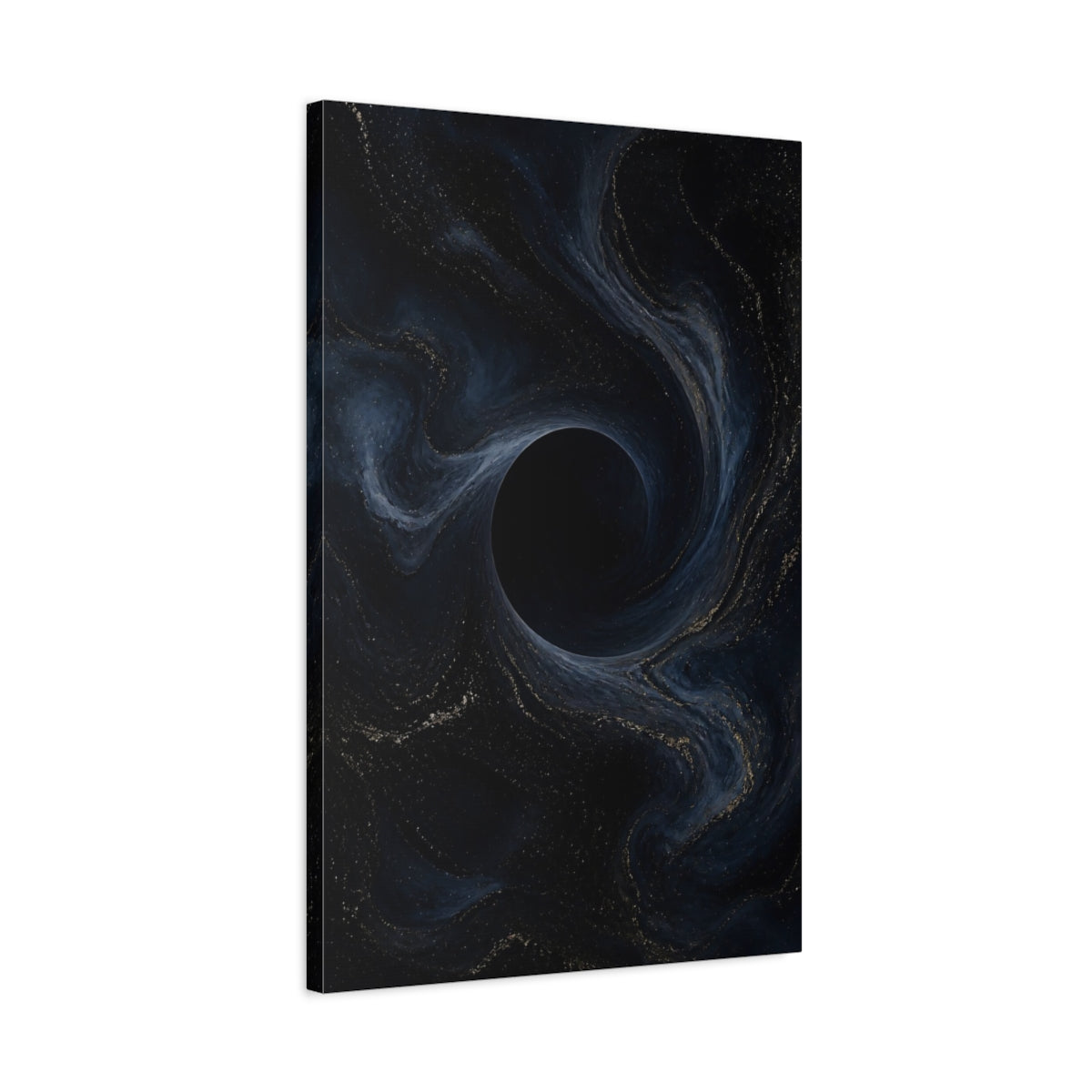 Side Mockup 2. Abstract Dark Vortex shown as canvas print