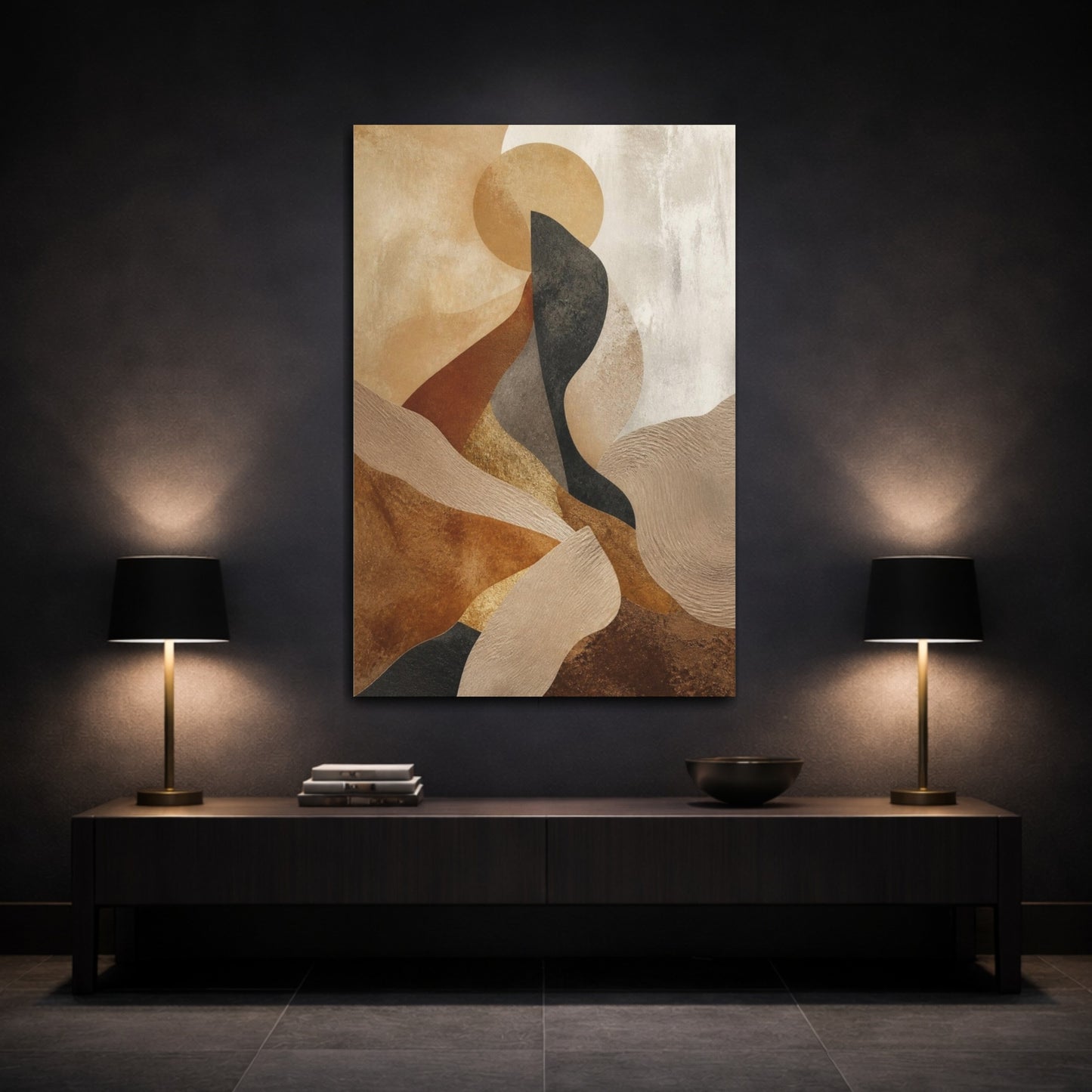 Mockup 3. Abstract Desert Dune shown as canvas print