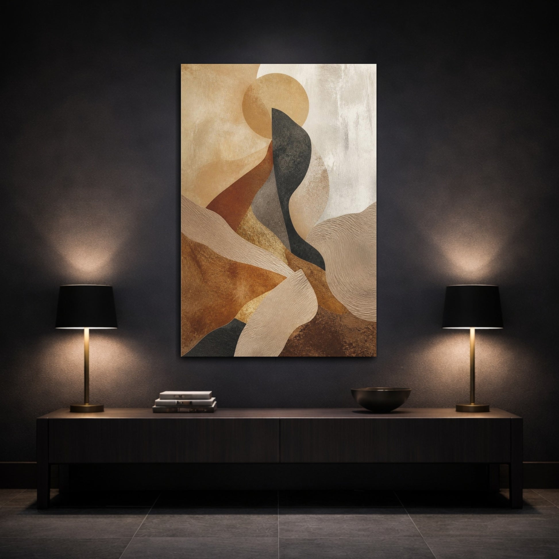 Mockup 3. Abstract Desert Dune shown as canvas print