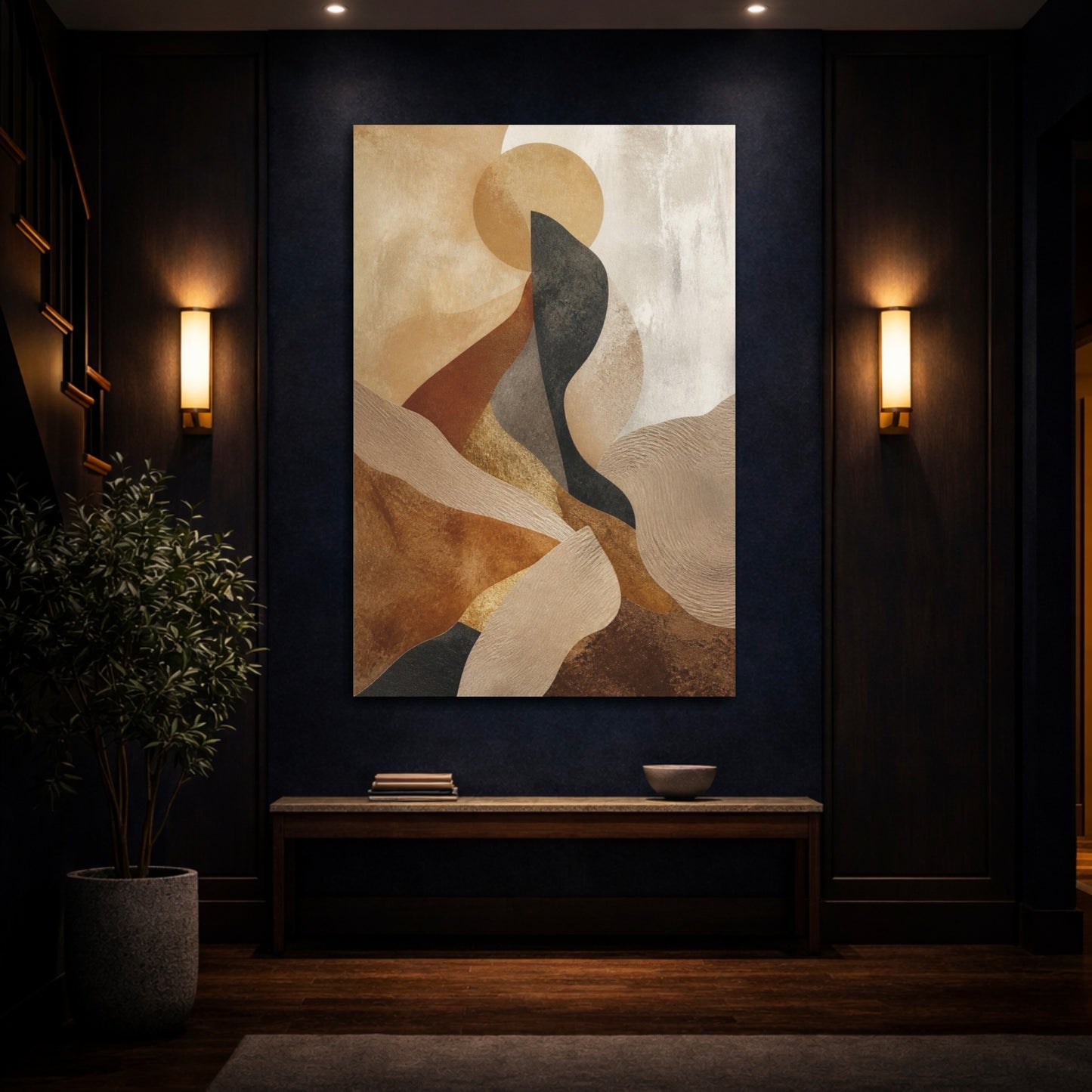 Mockup 4. Abstract Desert Dune shown as canvas print
