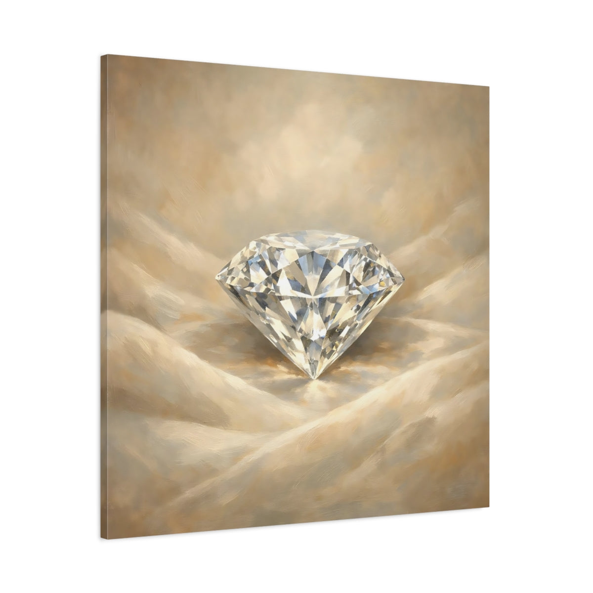 Main Mockup. Abstract Diamond Gold Diamond shown as stretched canvas wall art