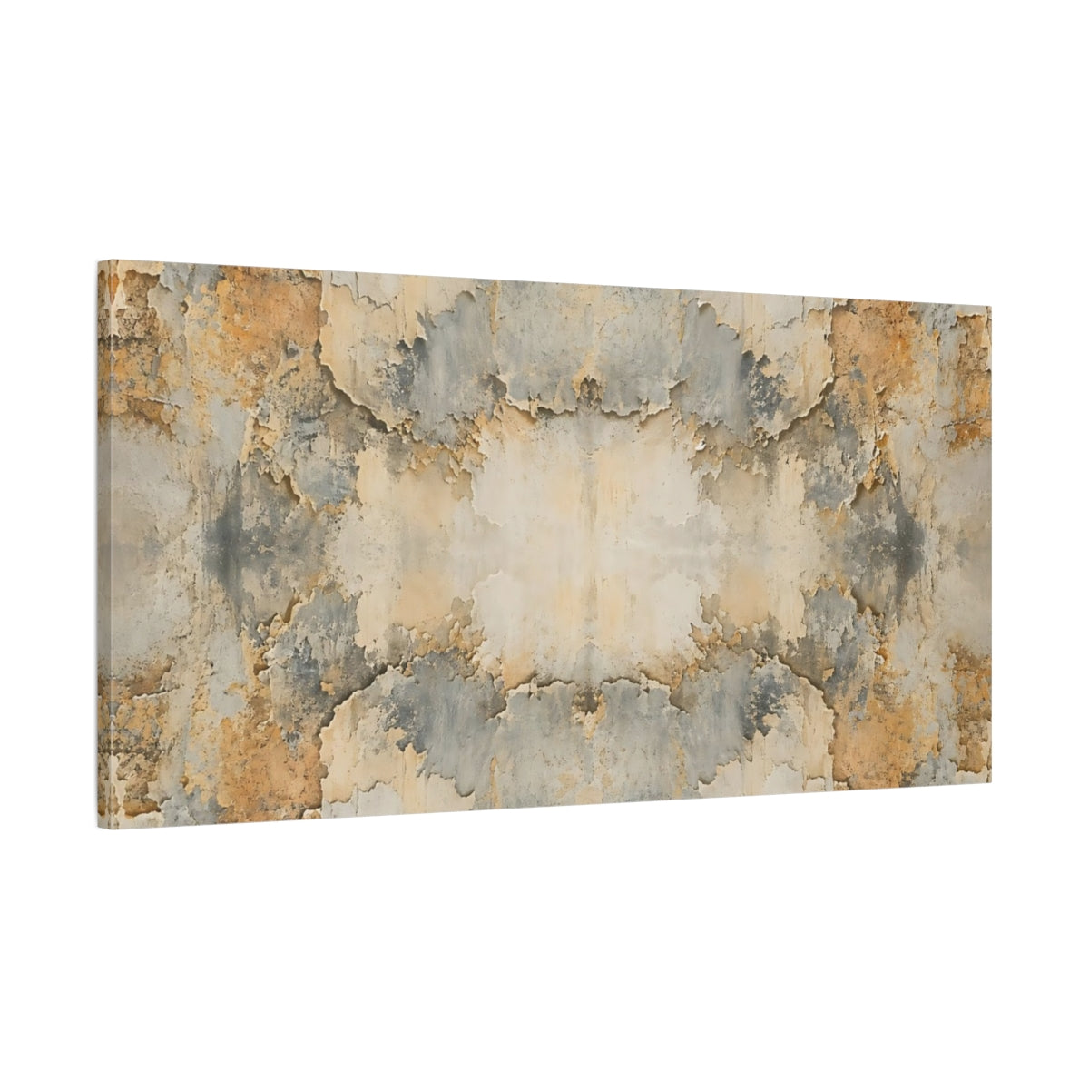 Main Mockup. Abstract Distressed Texture Orange Grey Texture shown as stretched canvas wall art