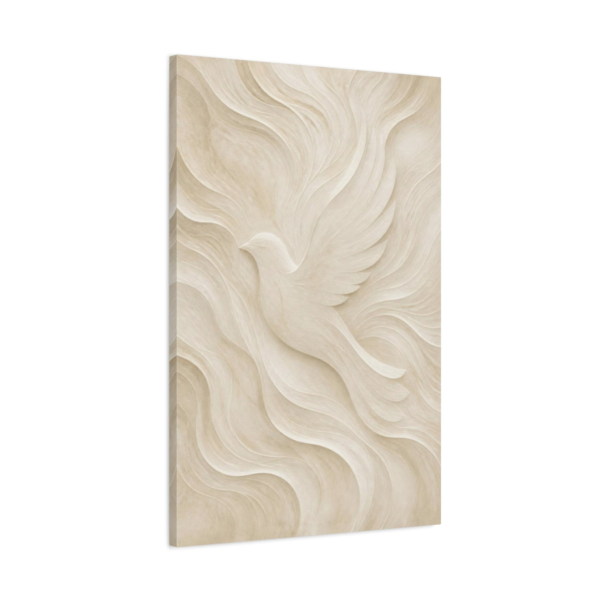 Main Mockup. Abstract Dove Relief shown as canvas print