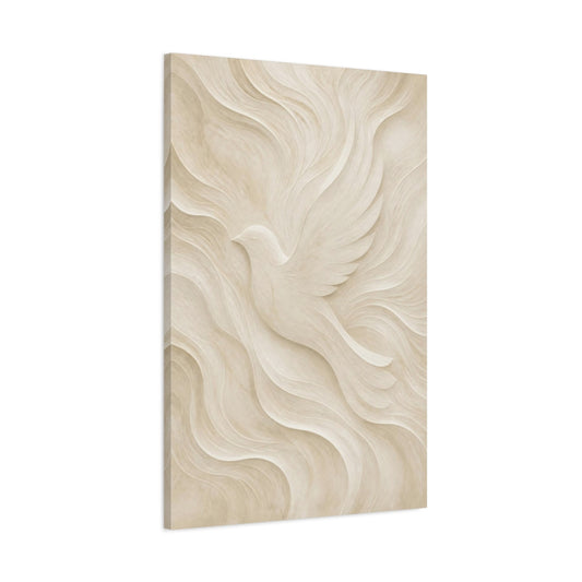 Main Mockup. Abstract Dove Relief shown as canvas print