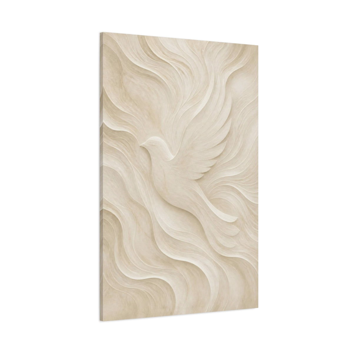 Side Mockup 1. Abstract Dove Relief shown as canvas print