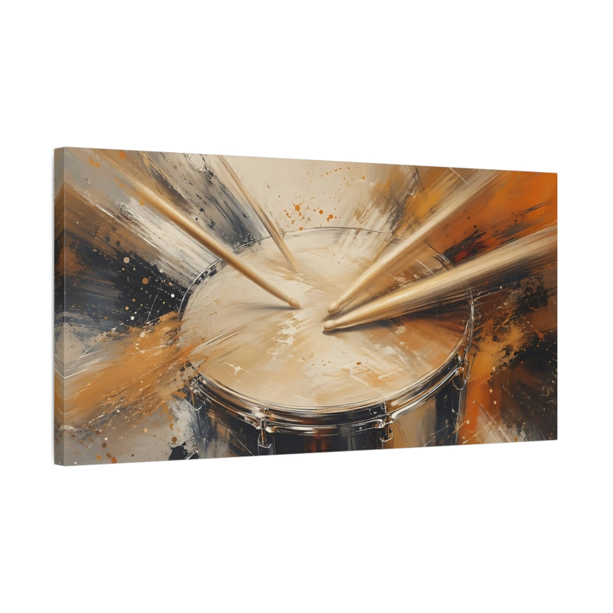 Side Mockup 1. Abstract Drum Abstract Drum Art shown as stretched canvas wall art