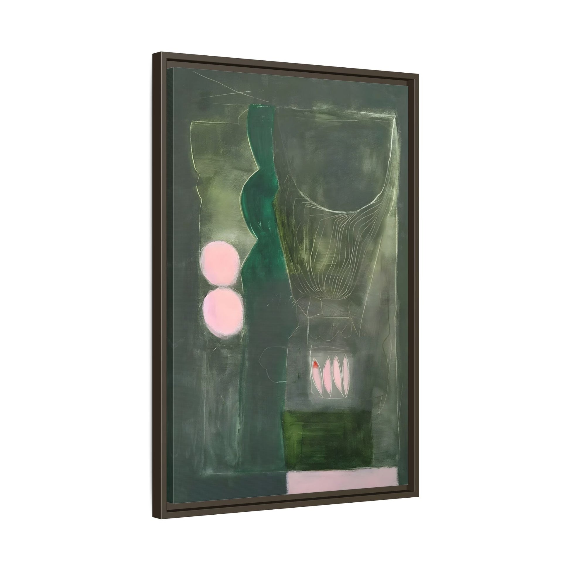 Abstract Eclectic Modern Canvas Painting Print - Extra Large Green Wall Art