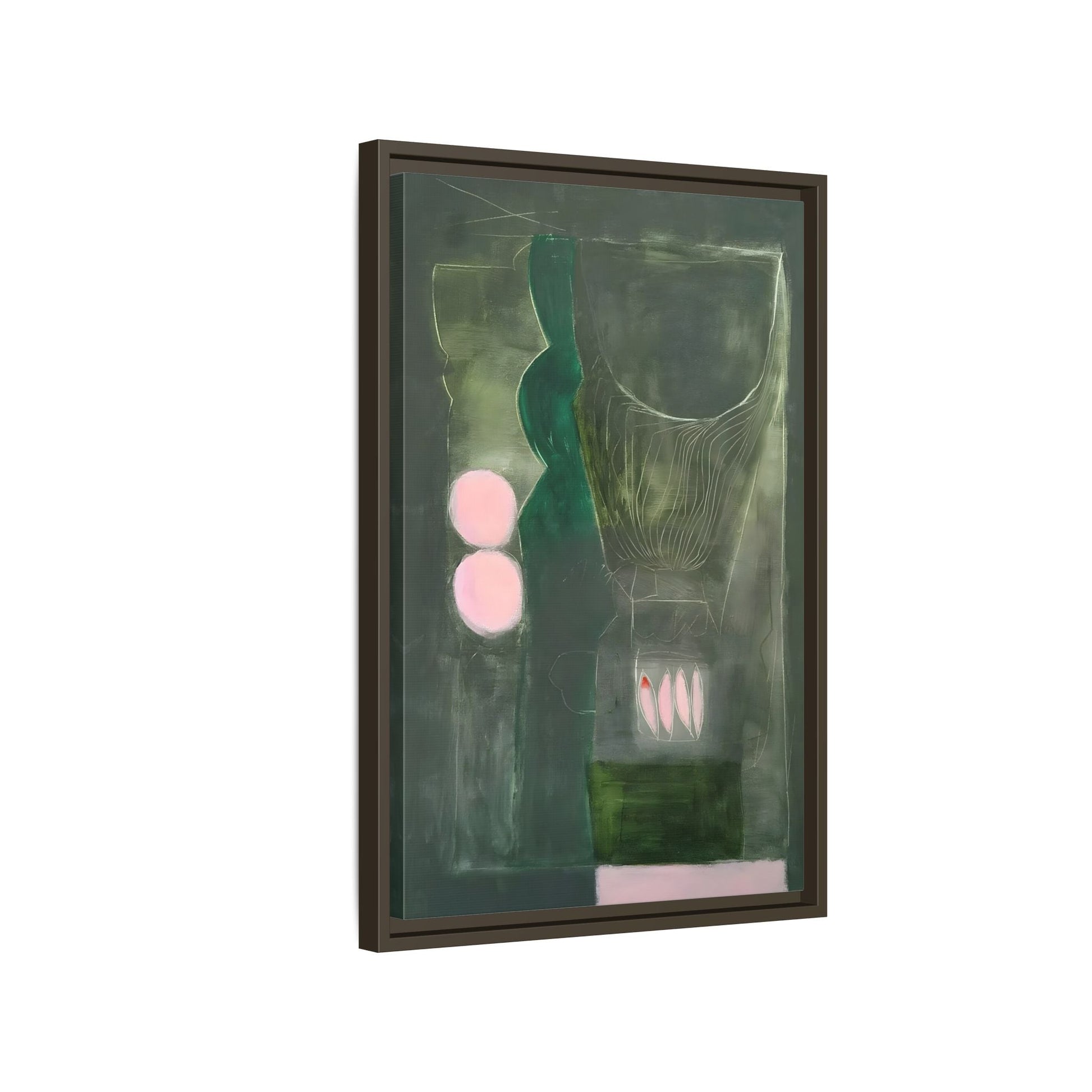 Abstract Eclectic Modern Canvas Painting Print - Extra Large Green Wall Art