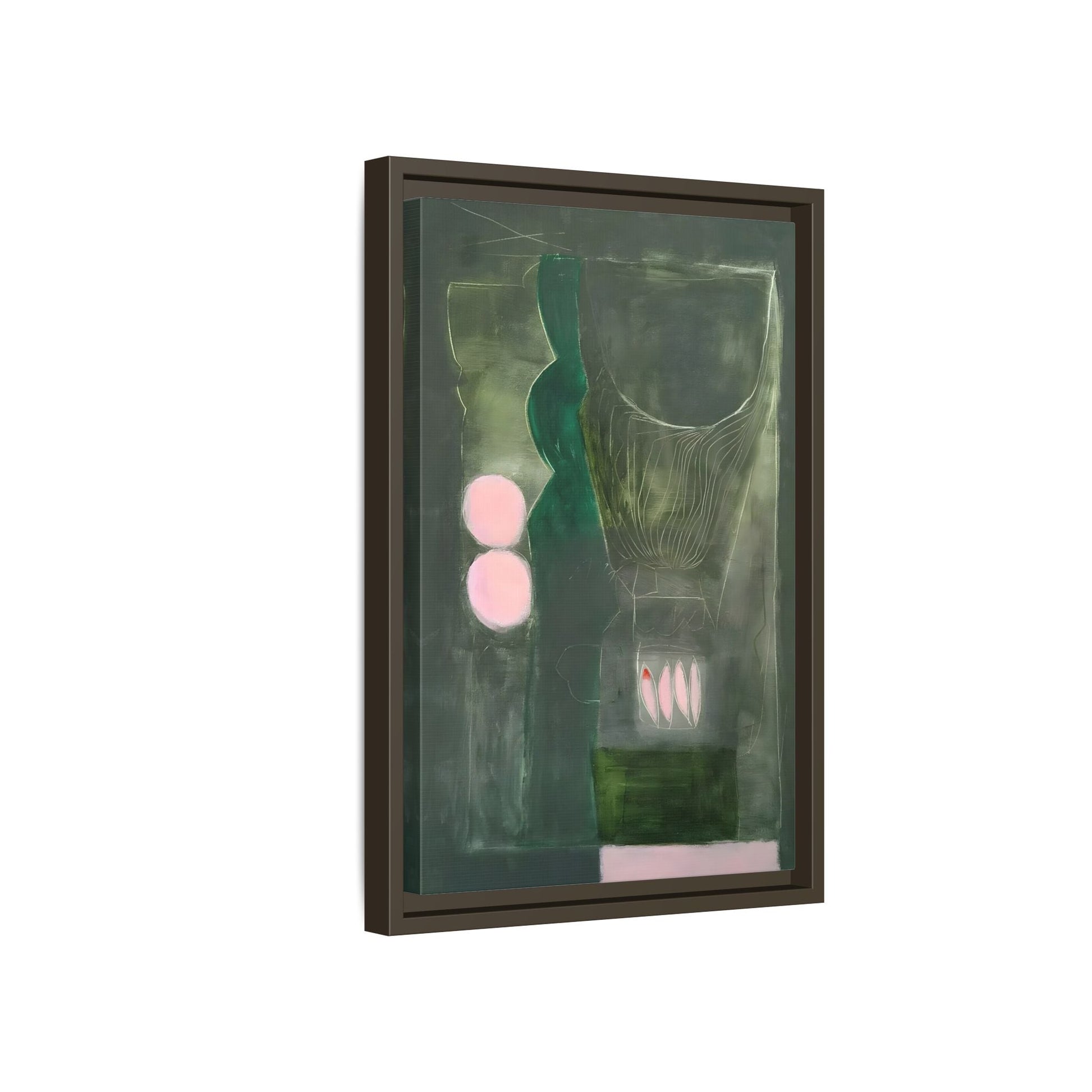 Abstract Eclectic Modern Canvas Painting Print - Extra Large Green Wall Art