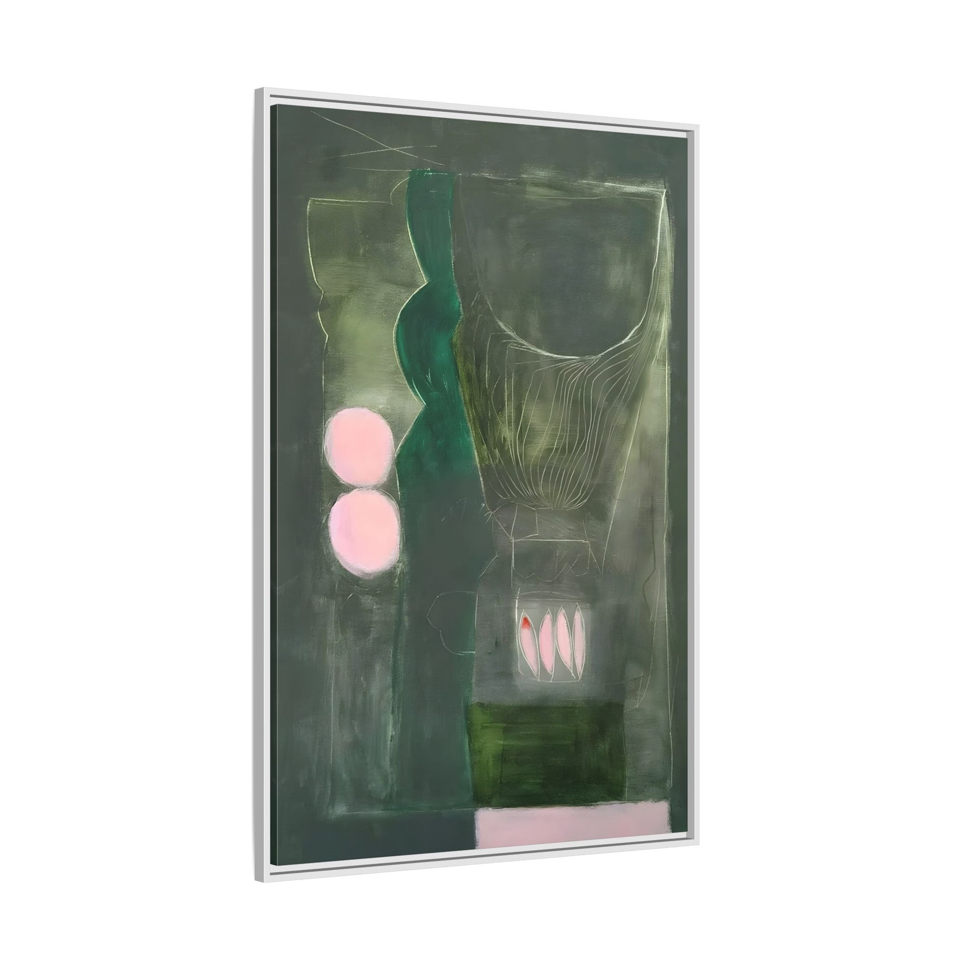 Abstract Eclectic Modern Canvas Painting Print - Extra Large Green Wall Art
