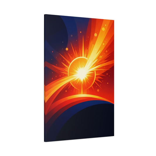 Abstract Energy Burst Orange Blue - Canvas Wall Art Print - YesArtYes