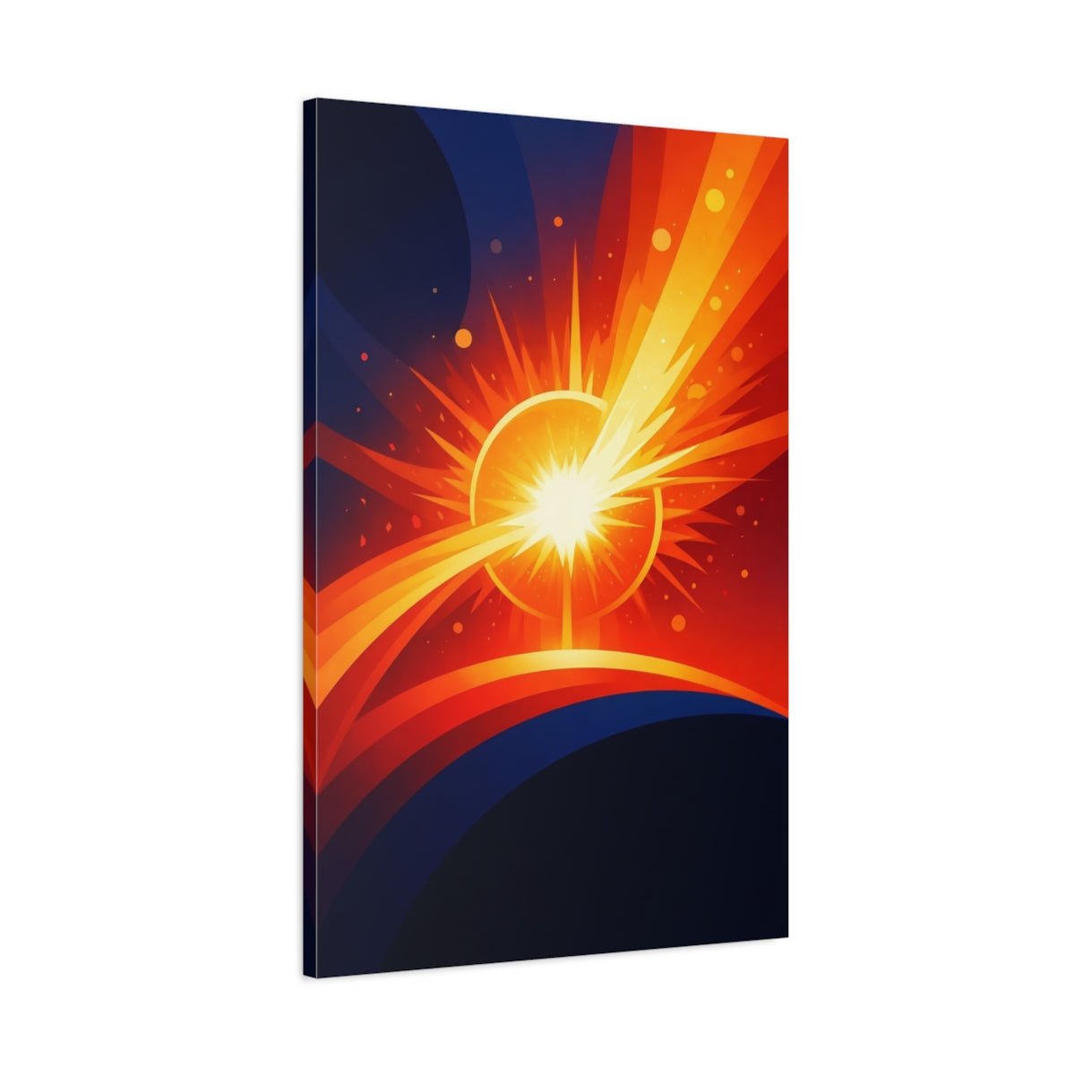 Abstract Energy Burst Orange Blue - Canvas Wall Art Print - YesArtYes