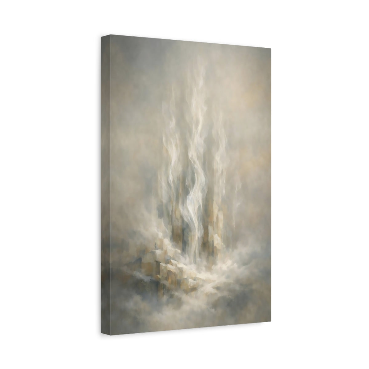 Side Mockup 4. Abstract Ethereal Light Ethereal Abstract shown as stretched canvas wall art