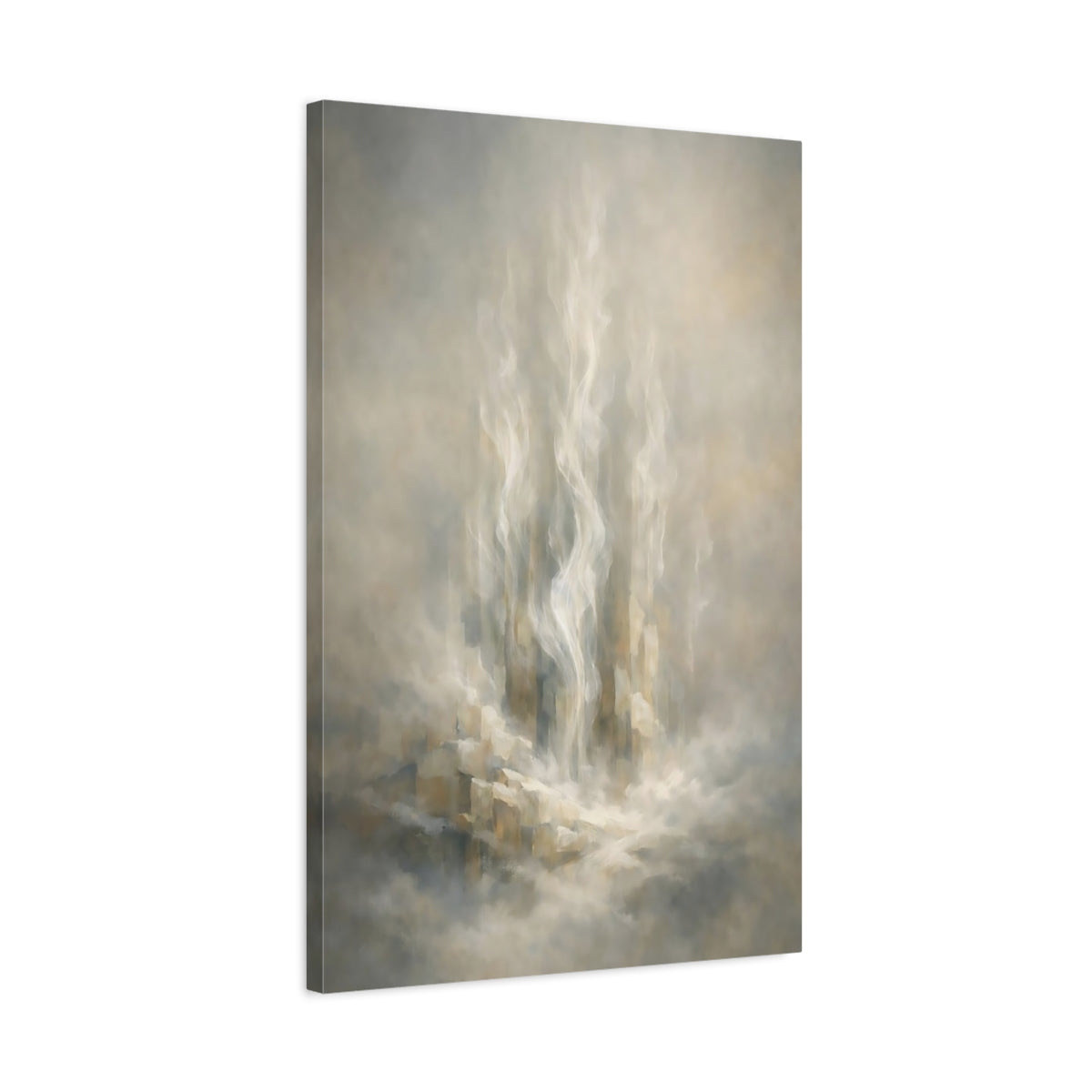 Side Mockup 2. Abstract Ethereal Light Ethereal Abstract shown as stretched canvas wall art